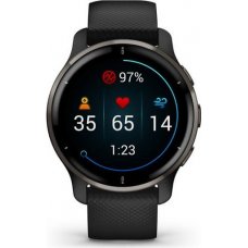 Смарт-годинник Garmin Venu 2 Plus Slate Stainless Steel Bezel with Black Case and Silicone Band (010